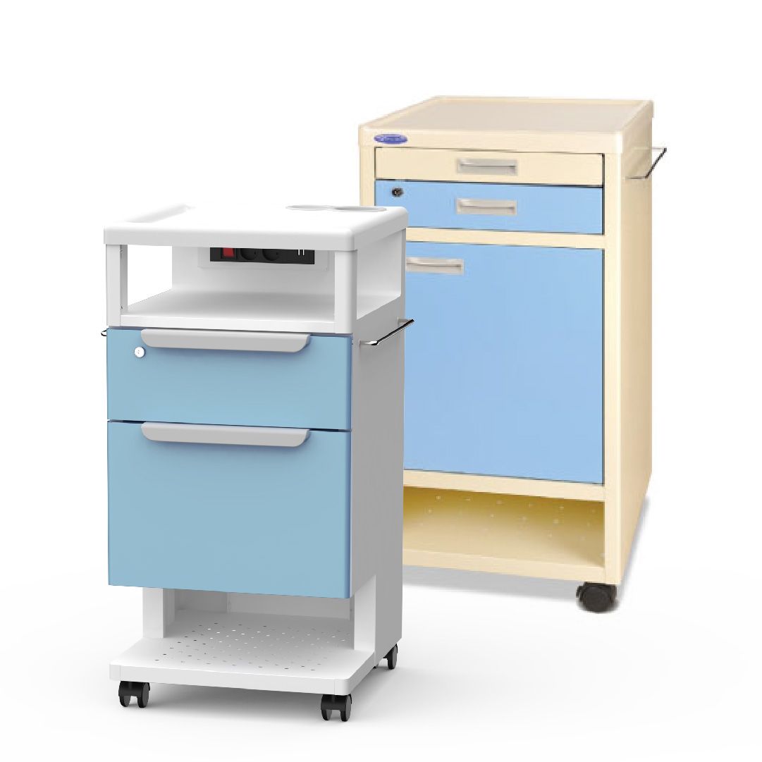 Efficient hospital bedside cabinets for enhanced patient care and storage.